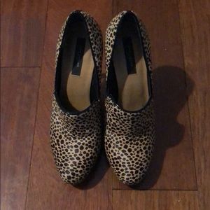 Ann Taylor Leopard Print Ankle Booties